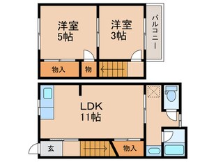 今大黒町貸家37番西の物件間取画像